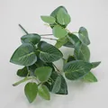 Artificial 7-fork green pothos plant bundle with realistic leaf texture for wall decor - 7-Prong White Net Leaf