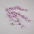 Artificial multi-head lily spray in soft lavender purple with white stems and orange center - Purple