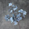 Lifelike blue artificial lily spray for wedding ceiling decor on a gray background - Dusty Blue
