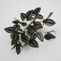 Artificial 7-fork green plants with striped purple and green leaves for DIY decor - Design No.6