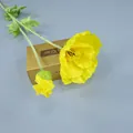 Amapola amarilla artificial con pétalos de seda y tallo flocado para decorar - Amarillo