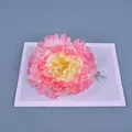 Rosa Seidenpfingstrose Kunstblume mit gelben Staubblättern für DIY-Handwerk - Champagnerrosa