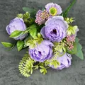Mazzo di peonie artificiali in seta viola per decorazione della casa e nozze - Viola