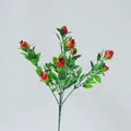 Ramo di melograno artificiale con frutti rossi e foglie verdi per decorazione - 33CM / Bacca Stile Melograno