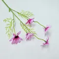 Künstlicher rosa Gänseblümchenzweig mit 5 Köpfen für Heim und Hochzeitsdekoration - Dunkellila