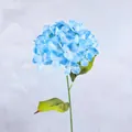 Künstliche blaue Hortensie mit Farbverlauf und grünen Blättern für die Hochzeit - Blau