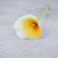 Künstliche Calla-Lilie mit weiß-gelbem Farbverlauf und einem grünen Stiel - Gelbes Herz