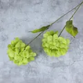 Artificial hydrangea with two light green silk flower heads for wedding decoration - Green