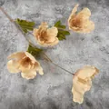 Künstliche Mohnblumen in Champagner mit vier naturgetreuen Seidenblüten am Stiel - Dunkles Champagner