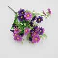 Artificial 28-head dancing orchid bouquet in dark purple and pink for home decor - Purple