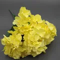 Mazzo di ortensie artificiali gialle a 5 rami per decorazioni nuziali e allestimenti - Giallo Con Foglie