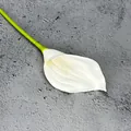Einzelne weiße Calla-Lilie Kunstblume aus PU mit grünem Stiel für Wohndeko - Weiß