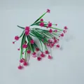 Ramo artificial de flores de eucalipto rosa con tallos de plástico para decoración - Camelia Rosa Roja