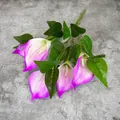 5-piece artificial purple and white calla lily bouquet for elegant home decoration - Rose Pink
