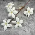 Künstlicher weißer Magnolienstrauß mit fünf Köpfen für Heim- und Hochzeitsdekoration - Weiß