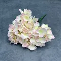 5-head artificial hydrangea bouquet in gradient light pink and cream white silk petals - New Champagne Pink Without Leaves