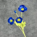 Papavero artificiale blu vivace con foglie floccate per decorazioni floreali nuziali - Blu Zaffiro
