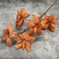 Künstlicher Magnolienzweig mit 5 Blüten in Karamellorange für Hochzeitsdekoration - Orange