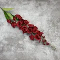 Artificial deep red gladiolus silk flower branch for home and wedding decor - Red