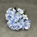 Faux hydrangea bouquet with realistic light blue and white gradient petals for weddings - New Blue Without Leaves
