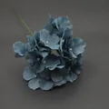 Künstliche graublaue Hortensienblüte mit Stoffblütenblättern und Stiel für die Deko - Ohne Stiel / Dunstblau