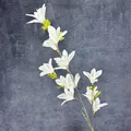 Künstliche weiße Zephirblume mit langem grünem Stiel für elegante Hochzeitsdekoration - Weiß