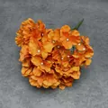 Vibrant orange artificial hydrangea bouquet with realistic petals for wedding decor - New Caramel Without Leaves