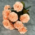 Artificial 13-head carnation bouquet in apricot pink color for home and wedding decor - Light Orange