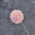 Realistische roze kunstmatige pomponbloemtak met gestructureerde groene steel - Roze