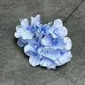 Blaue künstliche Hortensie mit detaillierten Stoffblütenblättern und weißen Staubblättern - Ohne Stiel / Blau
