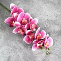 Lifelike pink gradient butterfly orchid spray with 9 flower heads for home decoration - No.13 Pinkish Red
