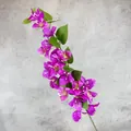 Realistic magenta bougainvillea branch with green leaves for home and wedding decor - Purple