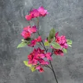 Artificial fuchsia bougainvillea branch with vibrant magenta petals and green leaves - Two-tone Maroon