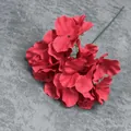 Künstlicher tiefroter Hortensienblütenkopf mit grünem Stiel für Heim- und Hochzeitdeko - Ohne Stiel / Rot