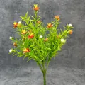 Kunstmatig groen boeket met kleine oranje en witte bloemen voor huisdecoratie - Rode Bloem