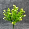 Artificial green grass bouquet with small white flowers for home and outdoor decoration - White Floral