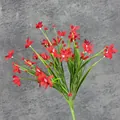 Artificial bouquet of red orchids with green stems for home and garden decoration - Red
