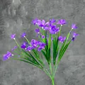 Artificial purple orchid bouquet with seven green stems for home and garden decoration - Purple