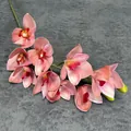 Rosafarbene 3D-Druck Cymbidium Orchidee mit 10 Blütenköpfen für Heimdekoration - Dunkelrosa