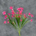 Künstlicher Orchideenstrauß mit leuchtend rosafarbenen Blüten und grünen Stielen - Rosenrot