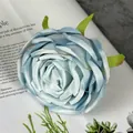 Artificial light blue rose flower head made of silk for wedding and home decorations - Blue