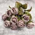 Bouquet de pivoines artificielles rose poudré pour décor de maison et mariage - Rose / Vieux rose