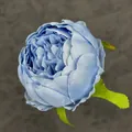 Kunstmatige lichtblauwe zijden pioenbloem met groene bladeren voor DIY-haaraccessoires - Blauw