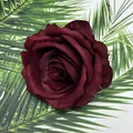 Artificial deep red matte rose flower head for wedding wall decoration and DIY crafts - Dark Red