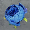 Donkerblauwe kunstmatige pioenbloemkop met groene bladeren voor DIY haarsieraden - Saffierblauw