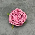 Pink artificial rose flower head with green leaves for wedding floral decoration - Rose Red