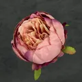 Kunstmatige pioenroos bloemkop met roze-geel verloop voor DIY Hanfu haaraccessoires - Grijs Koffie