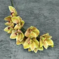 Künstliche Cymbidium Orchidee in Gelbgrün mit detaillierten 3D-gedruckten Flecken - Gelb & Grün