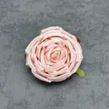 Pink silk artificial rose flower head with multi-layered petals for wedding decoration - Deep Pink