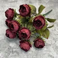 Bouquet de pivoines artificielles en soie rouge foncé pour décoration et photographie - Pivoine / Rouge Foncé